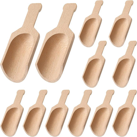 Cute Design Eco Friendly Washing Powder Scoops Custom Engrave Logo Small Bath Salt Wooden Spoon Mini Wooden Scoops for Canisters