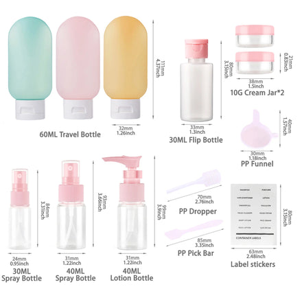 Split Bottling Set Travel Small Empty Bottle Cosmetic Spray Bottle Shower Gel Small Travel 13piece Travel Kit Set Bottle