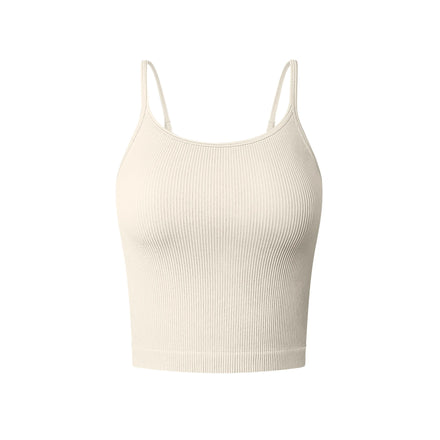 New Women's Sexy Seamless Ribbed Gym Bra for Women Tight Sleeveless Sports Tank Top