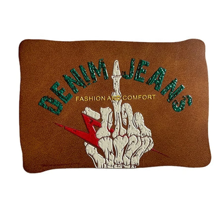 Factory Luxury Customized Logo Recyclable Printed PU Leather Patches Faux Leather Patch Label for Clothing/Jeans/Blanket/Hats