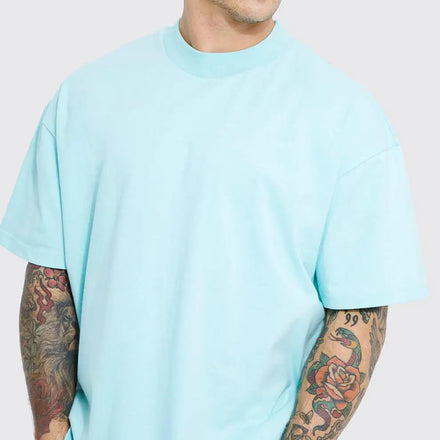 Heavy Cotton Blank Solid T Shirt 230g Oversized Washed Oversize Short Sleeve Plus Size Men's T-Shirts for Men