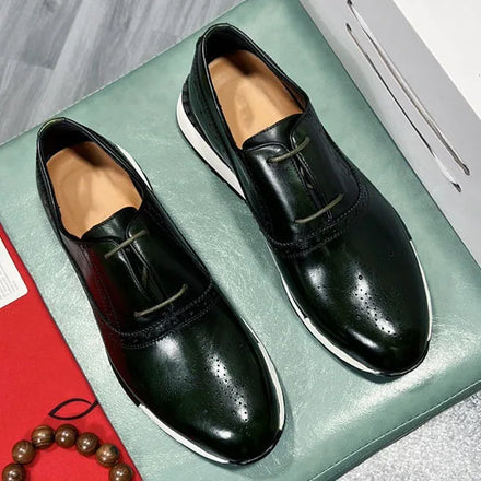 Men's Retro Style British Oxford Wedding Dress Shoes Comfortable Genuine Leather Business Formal for Autumn Season