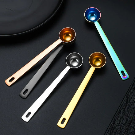 Stainless Steel Coffee Measuring Spoon Long Handle Coffee Spoon Baking Accessories Tool Spoon Kitchen Tool