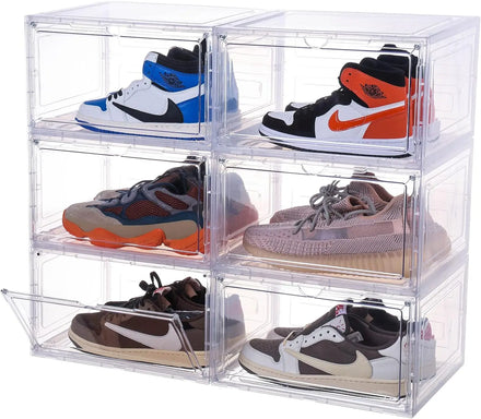 Foldable Rectangle Plastic Shoe Rack Storage Box Organizer with Eco-Friendly Design for Household Space Saving