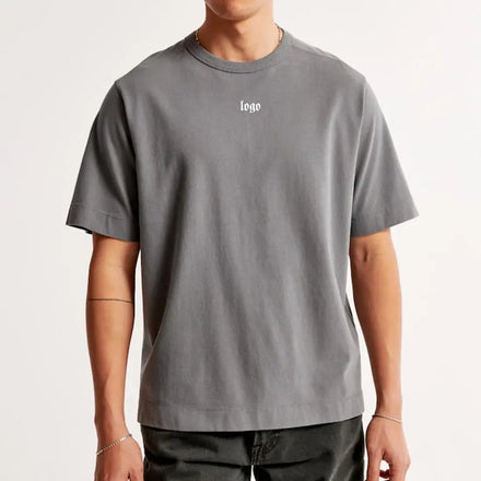 230g Oversized Sports T Shirt for Men Solid Color Short Sleeved T-Shirt Black Tights Man T-Shirts