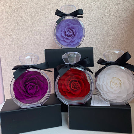 TC Customizable Giant Rose Eternal Forever Flower Luxury Mothers Valentines Gift Acrylic Perfume Bottle Preserved Rose for Women