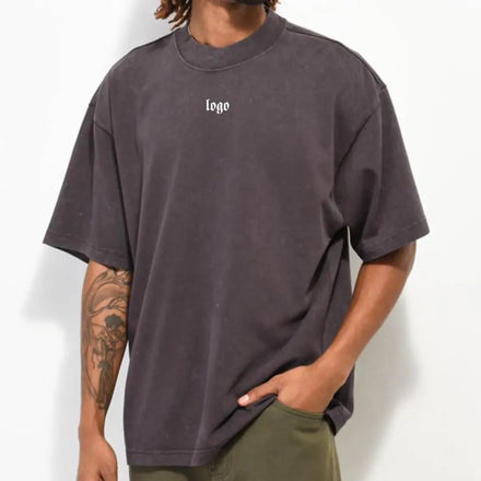 Plus Size Men's T-Shirts 230g Oversized Heavy Weight Black Color Custom Graphic Tee Shirts Combed Cotton Crew Neck Tshirts