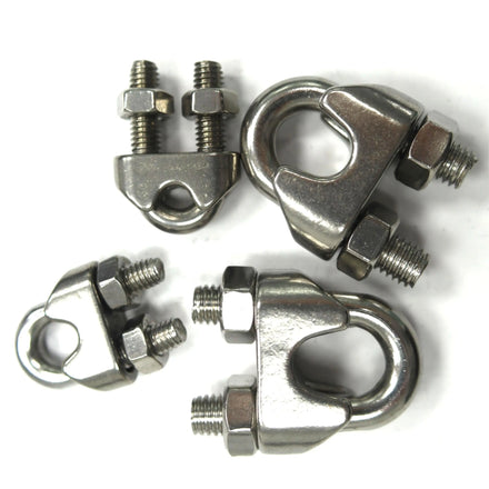 Wholesale Polished Stainless Steel DIN 741 Wire Rope Clip Forged Cable Clamp Rigging Rope Wire Cable Hanging Shade Sails