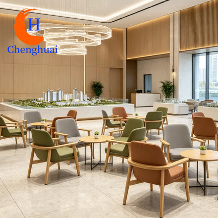 Nordic Cafe Lounge Area Negotiation Leisure Book bar Catering Store Dessert Milk Tea Shop Solid Wood Sofa Table Chair Furniture