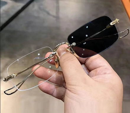 ADE WU Metal Small Rimless Photochromic Optical Glasses Frame Wholesale Women Eyewear Men Eyeglasses Design Eye Glasses