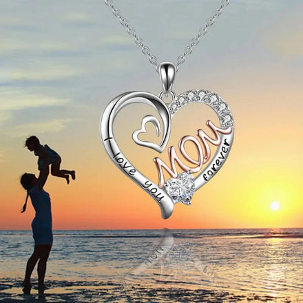 CAOSHI Fashion Heart Design Necklace for Mother's Day Simulate Diamond Two Tone Plated Cheap Hot Sell Jewelry Pendant Necklaces
