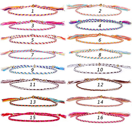Hot Sale Decoration Jewelry Hand Made Cotton Rope Copper Beaded Tassel Adjustable Idol Bracelet Fashion Modern Trendy Jewelry