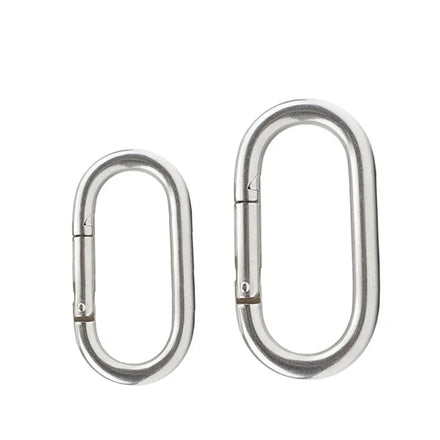 Straight Snap Hook 304 Stainless Steel Oval Carabiner Safety Climbing Marine Grade Box