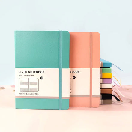 Low MOQ Custom Wholesale Promotional A4 Business Aesthetic Linen Journals Notebook PU Leather Hardcover Notebooks for Students