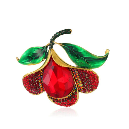 DRAL1143 Retro Red Rose Brooch for Women's High-end Oil Dripping Fashion Cardigan Collar Accessories