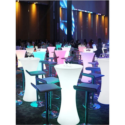 Modern Outdoor Garden Furniture Set LED Luminous Dice Seat Light up Club Bar Chair Plastic Table Party Illuminated for Event