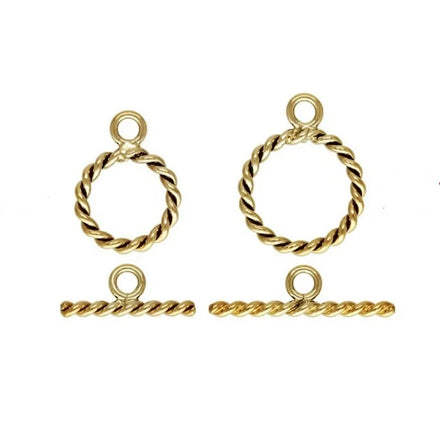 Non Tarnish GF 14K Gold Filled Twisted Toggle Bar Clasps for Necklace Bracelet Jewelry Making Findings Accessories