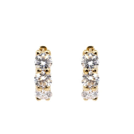 Tianyu Custom 4mm D/VVS Round Heart Arrows Cut Moissanite Diamond Earrings Wedding Jewelry Solid 10K 14K18K Gold Hoop Earrings