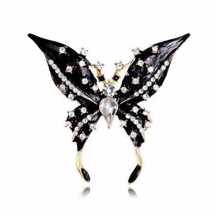 DRAL1150 Korean Version Creative Butterfly Drop Oil Brooch Alloy Water Diamond Insect Animal Brooch Versatile Brooch