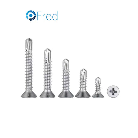 Customized Blue White Zinc Coated CSK Self Tapping Flat Head Drilling Screws DIN7504P ISO FRED Guangdong Steel Stainless Steel