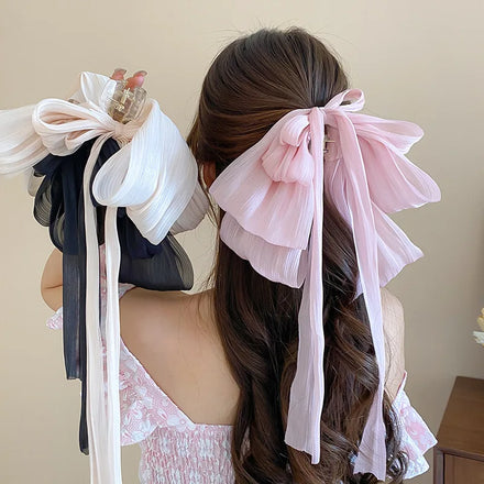 Fashion Fabric Bow Ribbon Hair Claw Clips for Women Hair Accessories 1040