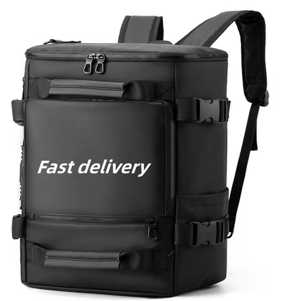 Large Capacity Portable Travel Laptop Backpack with Waterproof Anti-Theft PU Material Zipper Closure Business Men's Style