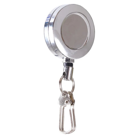 Outdoor Zinc Alloy Clipped Pull Peels Round Automatic Retractable Keychain Fishing Reel