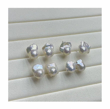 12-15mm Strong High Luster Baroque Pearl Stud Pin Freshwater Pearl Earrings 925 Sterling Silver Fashion Design