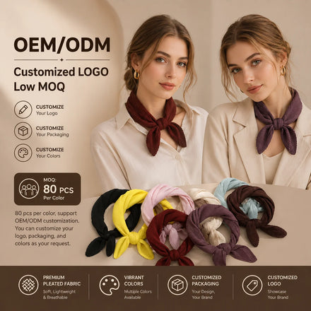 Autumn Winter Small square Scarf Elegant Fashion Women Decorative Scarf Neck Protective All-match Solid square