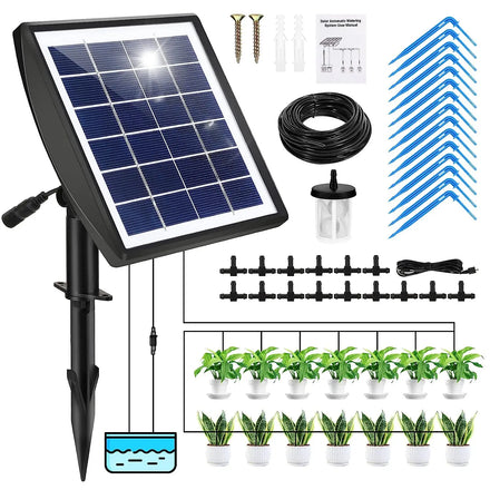 Solar Plastic Garden Drip Irrigation System Auto Watering Kit with Labor-Saving Design for Hydroponics and Water-Saving Use