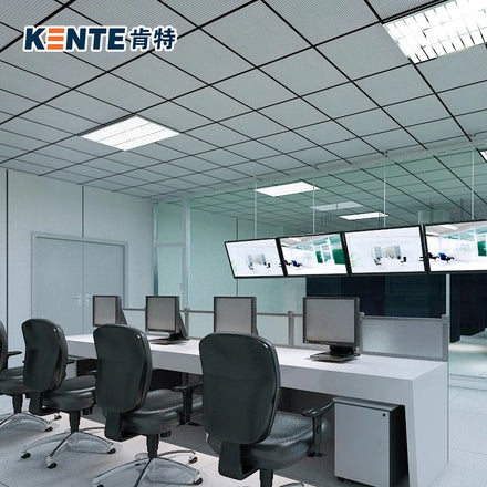 Kente 2*2 Sound Absorption Mineral Fiber Ceiling Panel Eco-Friendly Fire Rated Heat Insulation Board White Color Modern Square