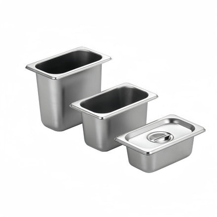 YITIAN Stainless Steel GN Pan Multi Sizes 1/1 Size Buffet Steel Pan with Poly Gastronorm Container Tray for Hotels & Restaurants