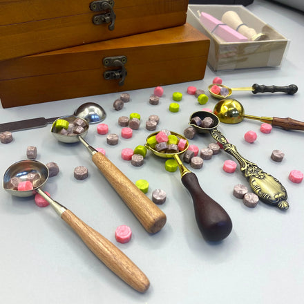 Hot Selling Metal & Wood Wax Seal Stamp and Spoon for Crafts Bead Melting-Various Sizes Available