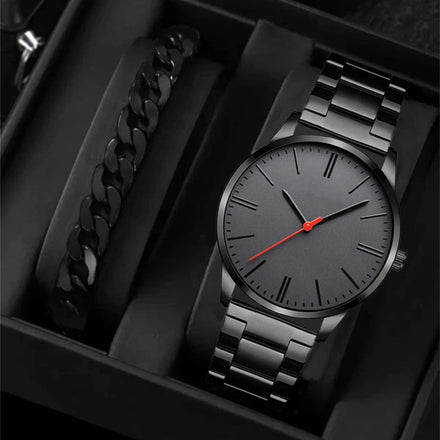 New Men's Personalized Fashion Trend Sports Men's Steel Band Watch Business Cross Border Hot Selling Quartz Watch