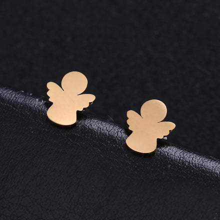 Stainless Steel Circle Ear Earrings for Women Girls Gold Color Dainty Geometric Stud Earring Trendy Jewelry Wedding