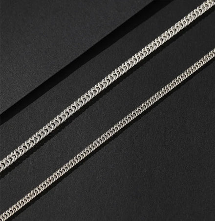 3mm 4mm Curb Link Chain Necklace Men 925 Silver Chains Hip Hop Jewelry Silver 925 Jewelry Men Necklace