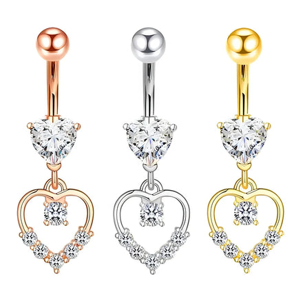 Stainless Steel Crystal Belly Button Piercings Women Trend Piercing Jewelry Zircon Dangle Navel Rings