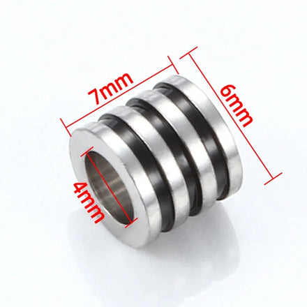 Super Popular Stainless Steel Cylinder Geometry Spacer Beads With Black Color for Men & Women DIY Jewelry Accessories & Findings