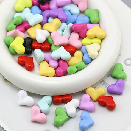 Wholesale Plastic Heart Beads Size 22*17mm Loose Beads Candy Color for DIY Jewelry Phone Case Making Accessories