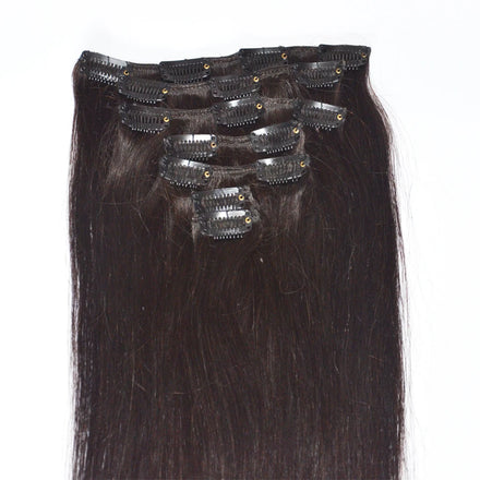EMEDA Stock Natural Seamless Clip in Hair Extension Weft Hair Extensions for Black Women 8inch 120g