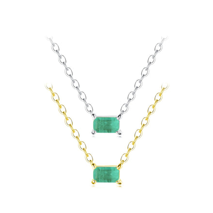Authentic 925 Sterling Silver Green Tourmaline Necklace Pendant for Women Fashion Bijoux Wedding Statement Jewelry Gifts