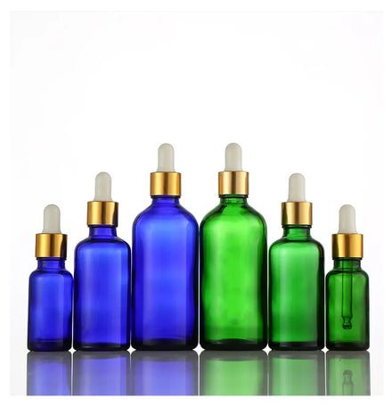 Wholesale Essential Blue Oil Glass Bottle 10ml 15ml 20ml 30ml 50ml 100ml Essential Oil Bottle with Dropper