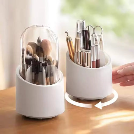 360 Rotation Multi-function Round Desktop Plastic Organizer Makeup Brush Organizer Box Rotating Fancy Lipstick Holder