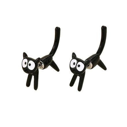 Rinhoo Japanese and Korean Creative Cute Cat Wears Earrings Personalized and Hangs Small Animal Earrings Wholesale