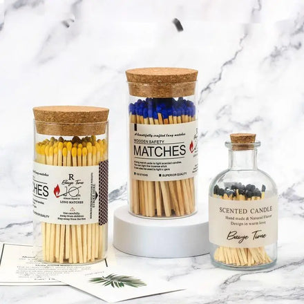 Factory Cheap Direct Sales Glass Bottle Matches Scented Candle Household Matches Private Customized logo on Glass Bottle Matches