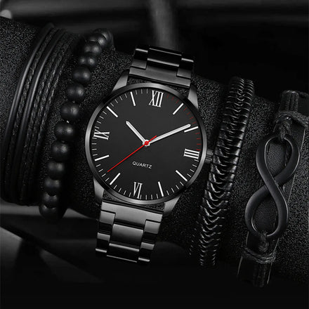 New Men's Business Cross-border Leisure Fashion Foreign Trade Wholesale Trend Sports Watch Set
