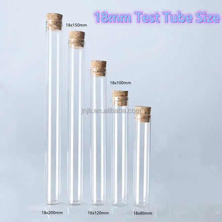 Different Size Heat-resistant High Transparency Glass Tubes With Cork Top for Laboratory