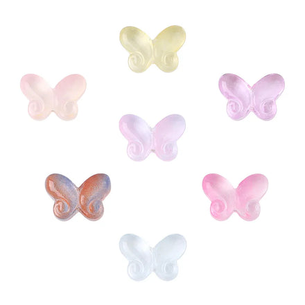 Acrylic Transparent butterfly Straight Hole Beads DIY Hand-woven Bracelet Hair Rope Beaded Material Jewelry Accessories Beads