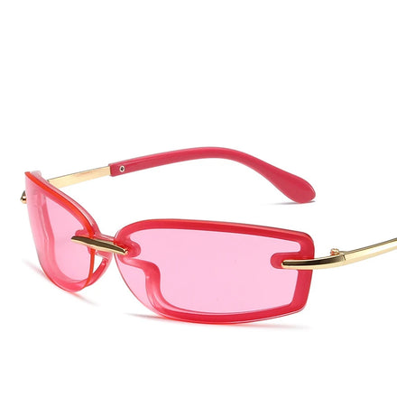 Fashion Glasses for Female Shades Colorful Fashion Sun Glasses Women Square Rimless Sunglasses