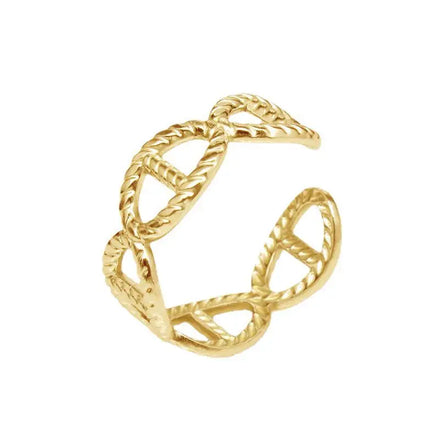2025 Trendy Hollow Design Adjustable Rings No Tarnish Silver Gold Plated Rings Stainless Steel Rings for Women Men